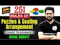 Puzzles & Seating Arrangement: 251 Rules for Bank Exams (SBI, IBPS, RRB)