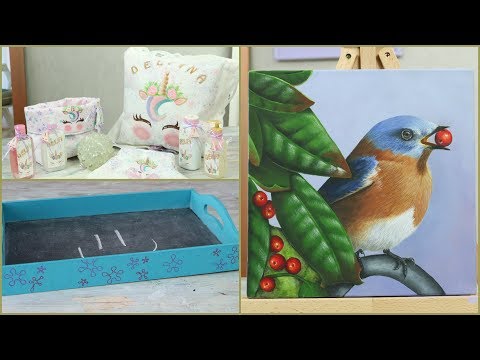 Manos a la Obra TV 2018 Programa 48 - Pintar Cuadros - Bandeja Pizarron - Almohadon Unicornio