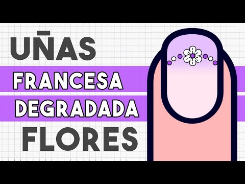 ¡EFECTO SUPER LINDO! · UÑAS FLORES FRANCESA DEGRADADA 🌸