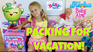 🎒Baby Born On Vacation! 🏖 Skye and Caden Get Emma Ready for a Trip 🚗