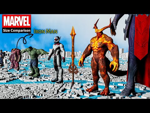 Marvel Size Comparison | 3d Animation Marvel All Characters Size Comparison