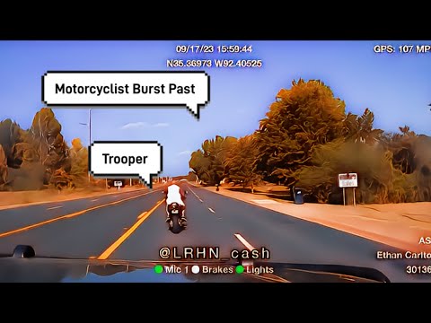 Arkansas State Police Biker Burst Past Trooper Going High Rate Of Speed Attempts To Getaway