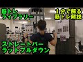 【1分で解る筋トレ解説】ストレートバーラットプルダウン【筋トレライブラリー】