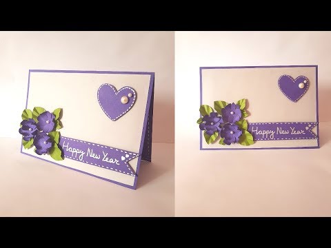 Handmade Happy New Year Greeting Card/DIY New Year Card/Easy Greeting Card for New Year