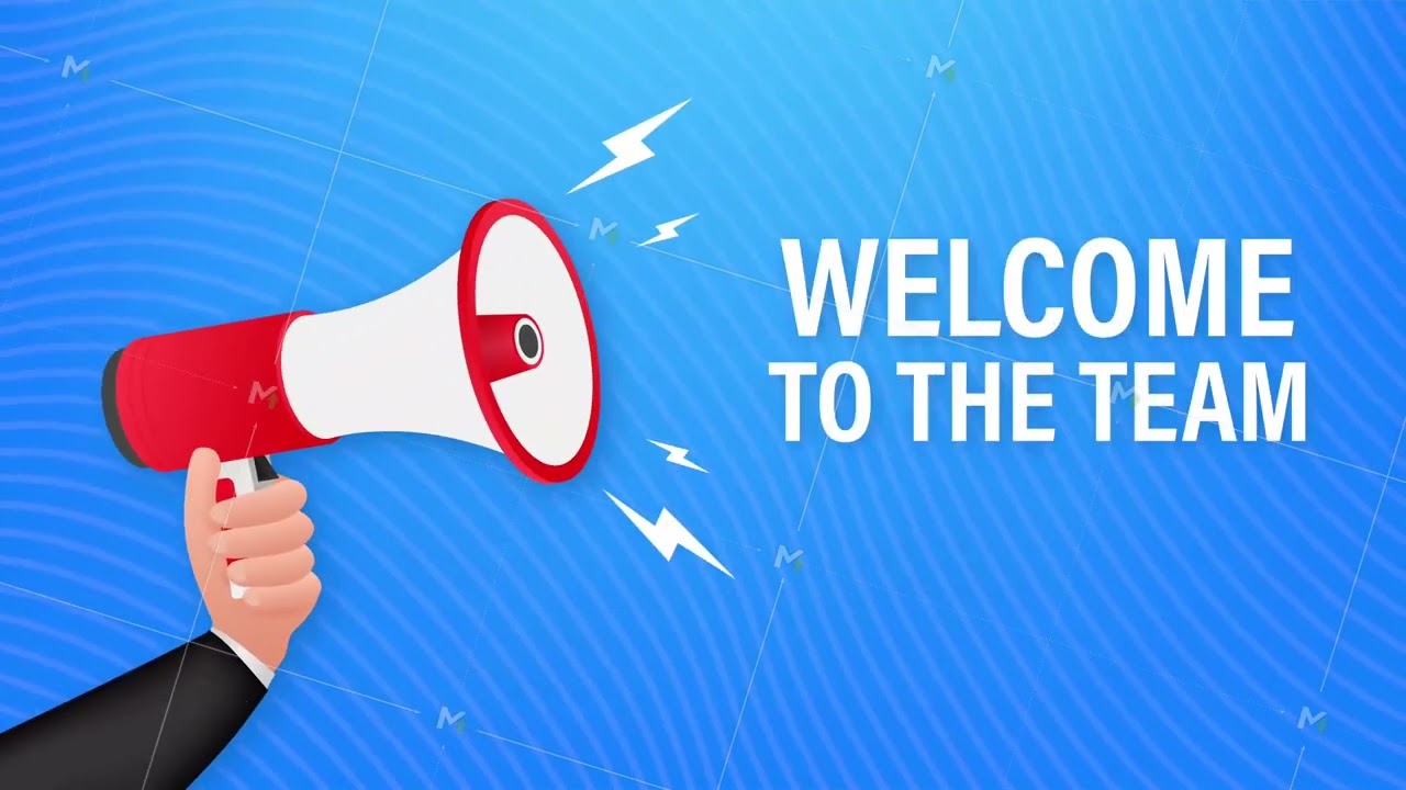 Welcome to the team written on speech bubble. Advertising sign. stock illustration.