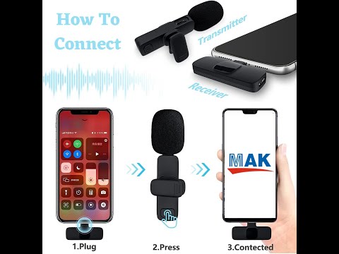 MMAK Wireless Lavalier Microphone MK-08 Collar Mic | How To Connect | Instructions