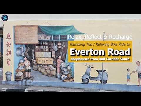 [4k] Rambling Trip / Relaxing Bike Ride from Rail Corridor to Everton Road  ("Provision Shop" Mural)