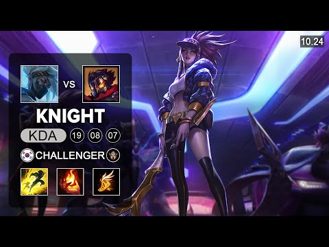 TES Knight Akali Mid vs Viktor - KR Challenger Patch 10.24