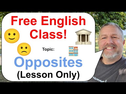 Let's Learn English! Topic: Opposites! 🏬🏛️🙂🙁 (Lesson Only)