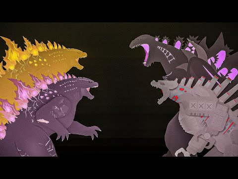 Evolved Godzilla VS Mechagodzilla & Hakaishin Godzilla | Full Fight Animation