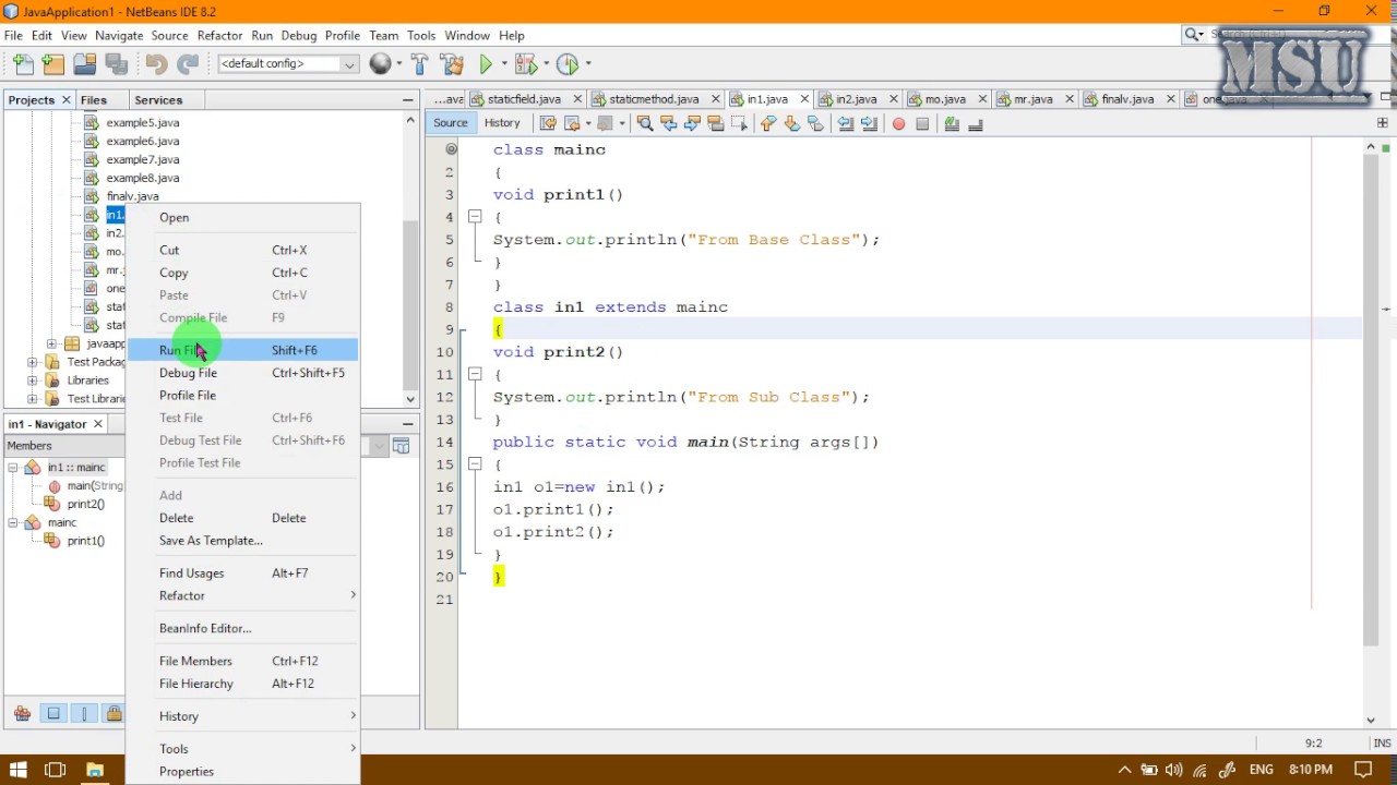 Java Class 9 - Inheritance