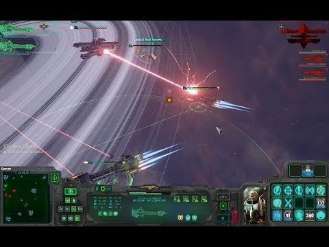 2 Battle Barges destroy the Blackstone Fortress in the hard battle - Battlefleet Gothic Armada
