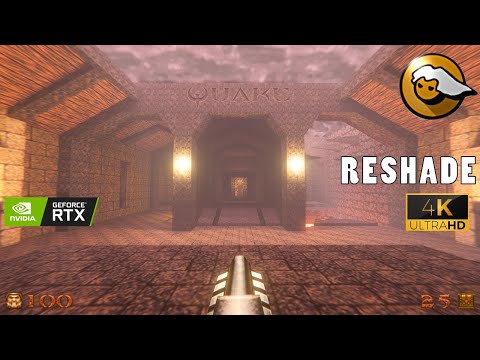 4K RTX 4090 Quake 1 Ray Tracing Mod - Episode 1 - Level 1 and 2 - Reshade