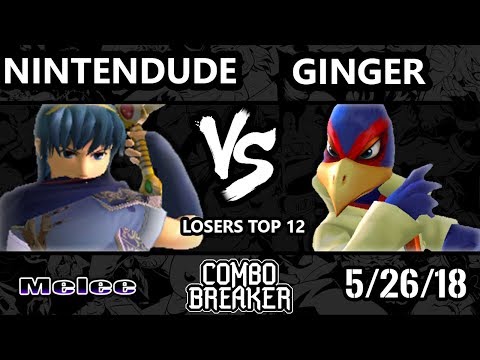 Combo Breaker 2018 Smash Melee - Balance  Ginger (Falco) Vs. Nintendude (Marth) - SSBM Losers Top 12