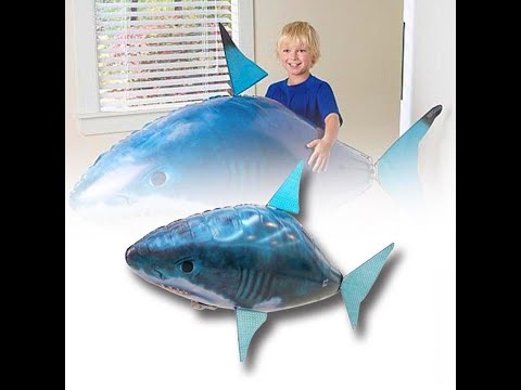 Air Swimmers Inflatable Flying Shark & Fish Balloon Toy with Remote Control