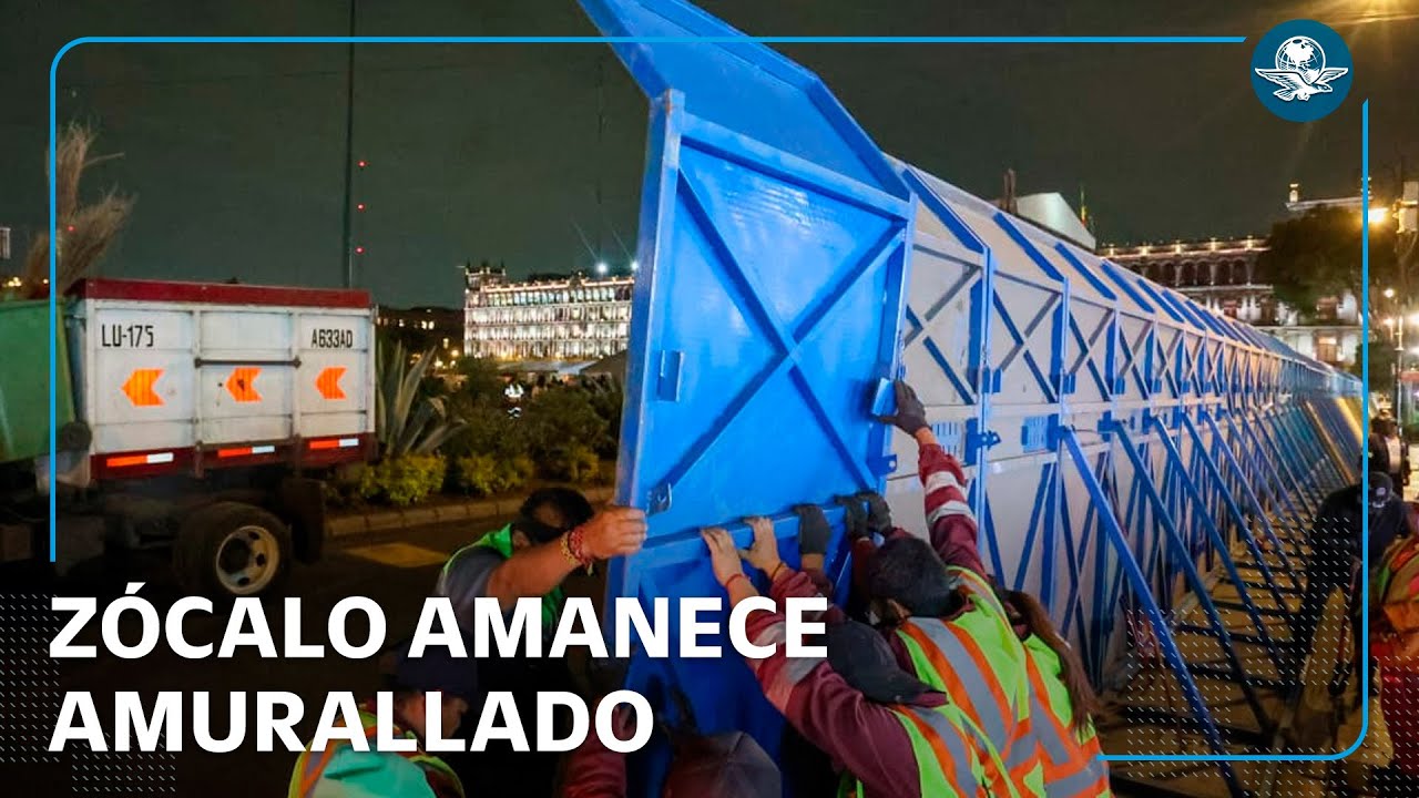 Amurallan en Zócalo capitalino por marchas de la CNTE y Generación Z