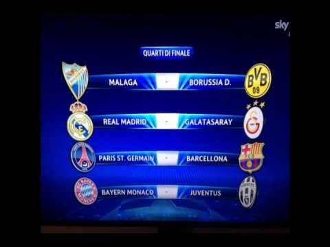 SORTEGGI QUARTI DI FINALE UEFA CHAMPIONS LEAGUE 2012/2013 DEL 15/03/13