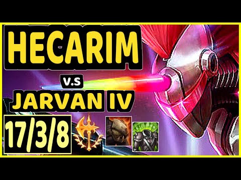 KARASMAI (HECARIM) vs JARVAN IV - 17/3/8 KDA JUNGLE CHALLENGER GAMEPLAY - NA