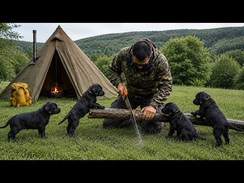 Hot Tent Camping With 4 Labrador Puppies… Our Hardest Night Yet?