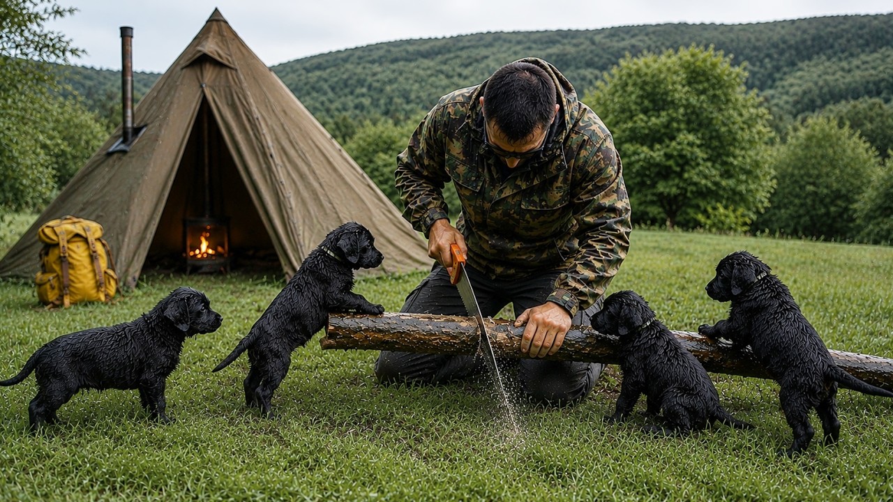 Hot Tent Camping With 4 Labrador Puppies… Our Hardest Night Yet?