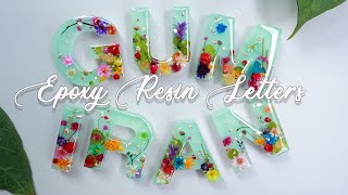 שרף אותיות פרחים אמיתיים | מחזיקי מפתחות פיגמנט שרף פסטל | מחזיקי מפתחות אותיות שרף למתחילים