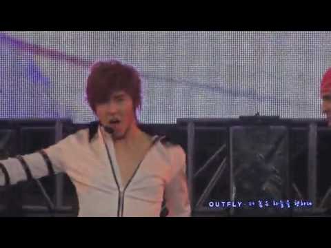 [outfly] 100328 Yunho in MJ Tribute THIS IS IT concert - Part 12 (Beat it + Talk)