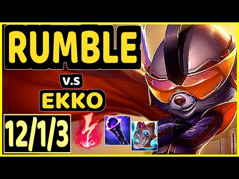 RUMBLE vs EKKO - 12/1/3 KDA MID GAMEPLAY - EUW Ranked MASTER