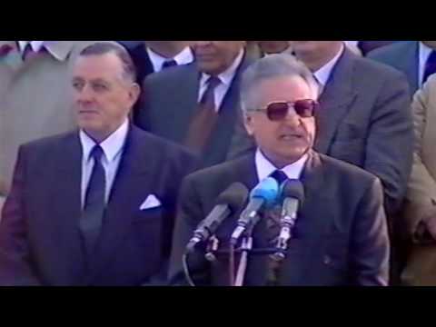 Predsjednik dr Franjo Tuđman, 28. svibnja 1991. na postrojavanju ZNG-a
