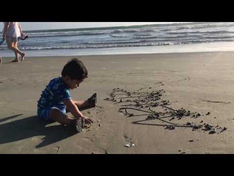 First time on the beach