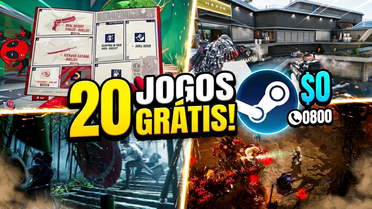 VOCÊ PRECISA JOGAR! Top 20 Jogos Grátis da Steam (2026)