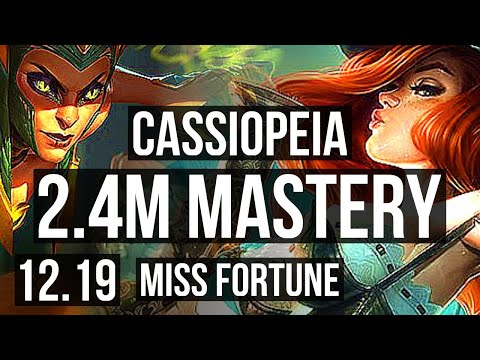 CASSIOPEIA & Blitzcrank vs MISS FORTUNE & Nautilus (ADC) | 7/0/0, Godlike | KR Challenger | 12.19