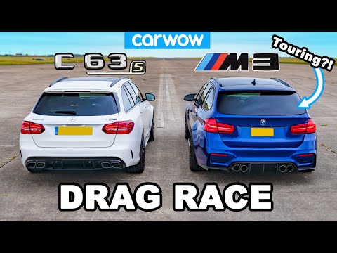 BMW M3 Touring(?!) vs AMG C63 S Estate - DRAG RACE