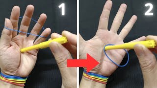 This magic trick will mesmerize people around you. Tutorial Rubber Band magic Trick.