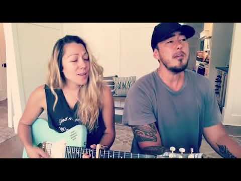 Colbie Caillat and Justin Kawika Young with her new EpGuitars.com Model One Self-amplified guitar.