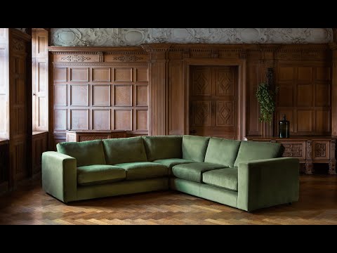 Gorgeous Corner Sofa In Vine Green Velvet | Rockett St George