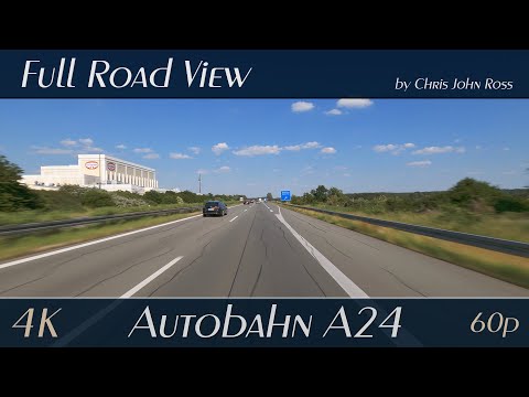 Autobahn (A24), Germany: Gudow - Gallin - Zarrentin - Wittenburg - 4K (2160p/60p) Ultra HD