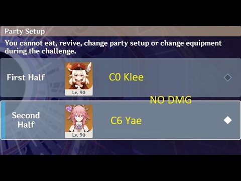 C0 Klee Solo  / C6 Yae Solo | NO DAMAGE | 2.7 Abyss Floor 12-9 star | Genshin Impact