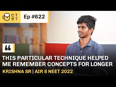 CTwT E622 - AIR 8 NEET 2022 Topper Krishna S R | 710/720 Marks #neetresults2022 #neettopper #neet