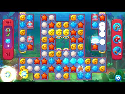 Fishdom 7136 Hard Level - 19 moves - NO BooSTERS