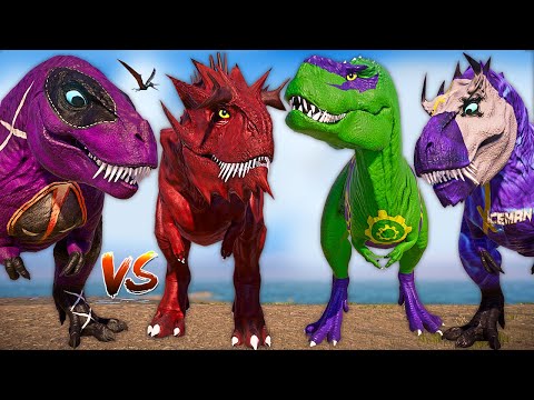 DEADPOOL TYRANNOSAURUS REX vs Sharkzilla Tarbosaurus I-REX Dinosaurs Battle Jurassic World Evolution