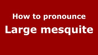 How to pronounce Large Mesquite