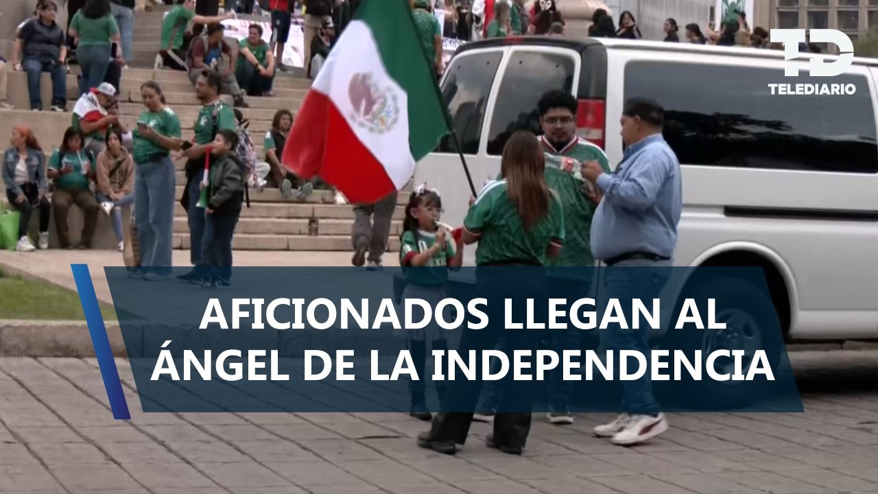 Aficionados comienzan a reunirse en el Ángel de Independencia