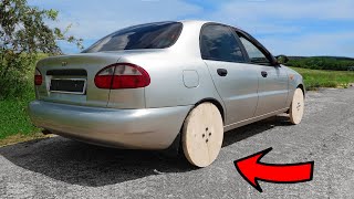 Experiment: WOODEN WHEELS on a real CAR