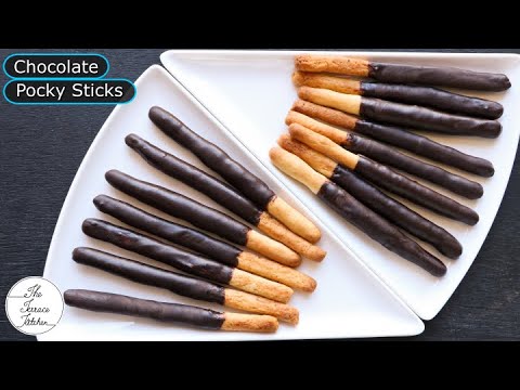 Chocolate Pocky Sticks Recipe Without Oven | Homemade Chocolate Sticks Recipe ~ The Terrace Kitchen