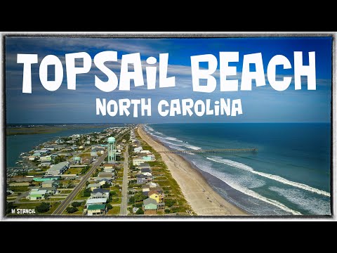 Drone footage of the beach at Topsail Island