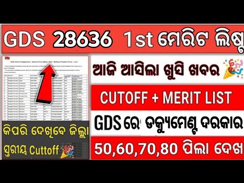 Postal GDS Odisha cutoff 2026/Odisha Postal GDS Cuttoff Division wise/odisha postal gds Merit List