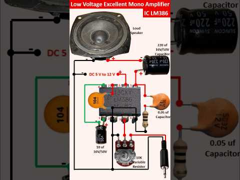 LM 386 Low Voltage Mono Excellent Amplifier || 200 times gain LM386 audio amplifier 5V-12V Input