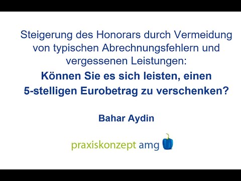 Webinar Abrechnung von praxiskonzept amg