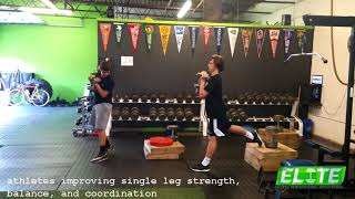 Athletes Performing Split Squats w/ Rear Leg Elevated
