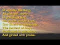 O Worship The King All Glorious Above Tune Hanover 6vv With Lyrics For Congregations